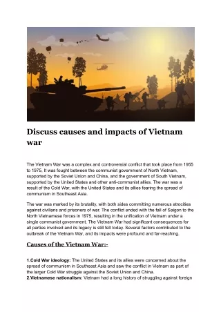 Discuss causes and impacts of Vietnam war.pdf