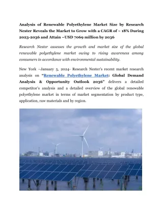 analysis of renewable polyethylene market size