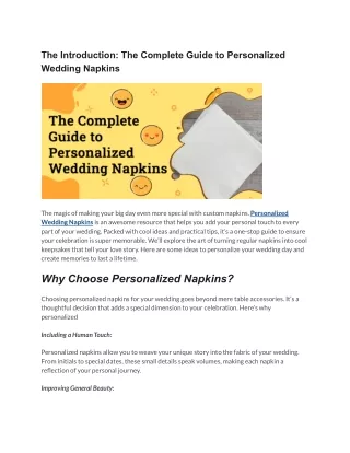 The Introduction_ The Complete Guide to Personalized Wedding Napkins