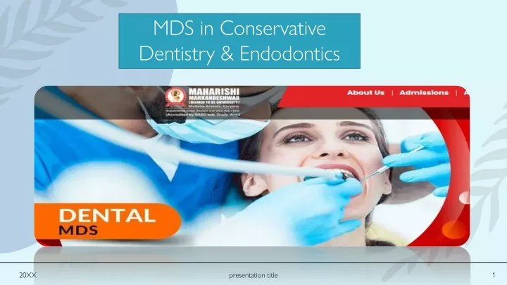 mds in conservative dentistry endodontics