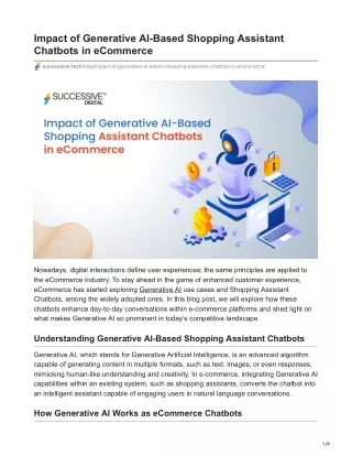 impact of generative ai based shopping assistant