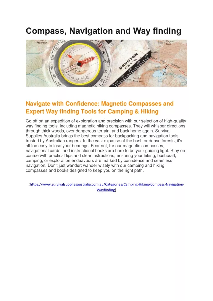 compass navigation and way finding