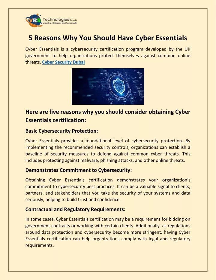 5 reasons why you should have cyber essentials