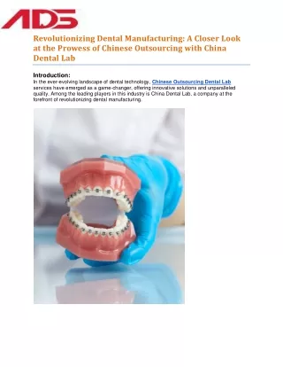 Chinese Outsourcing  Dental Lab