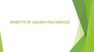 BENEFITS OF GOLDEN VISA SERVICES
