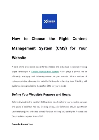 How to Choose the Right Content Management System (CMS) for Your Website