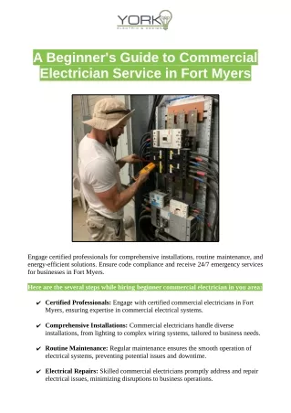 A Beginner's Guide to Commercial Electrician Service in Fort Myers