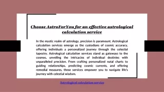 Choose AstroForYou for an effective astrological calculation service