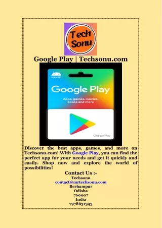 Google Play | Techsonu.com