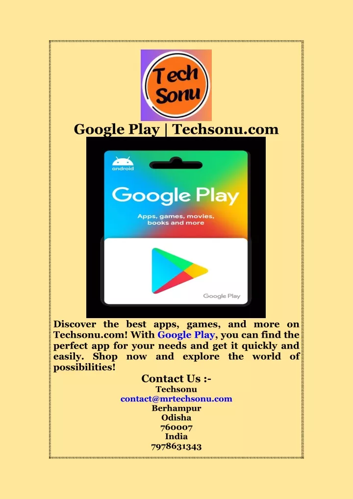 google play techsonu com