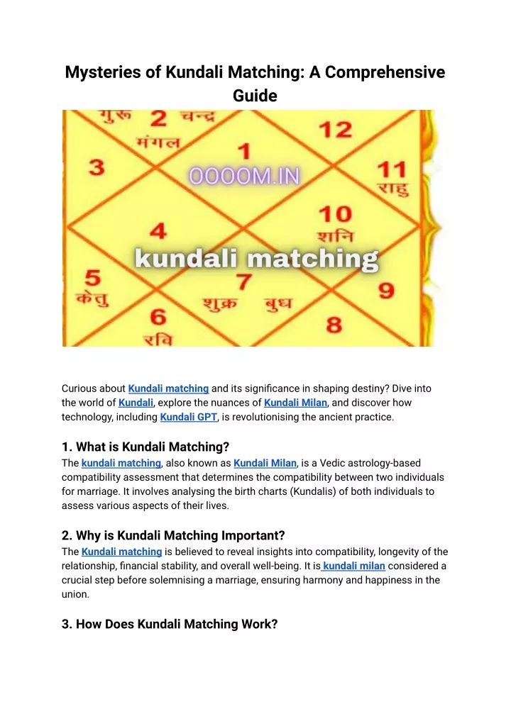mysteries of kundali matching a comprehensive