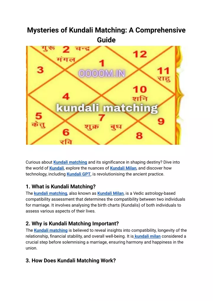 Ppt Mysteries Of Kundali Matching A Comprehensive Guide Powerpoint