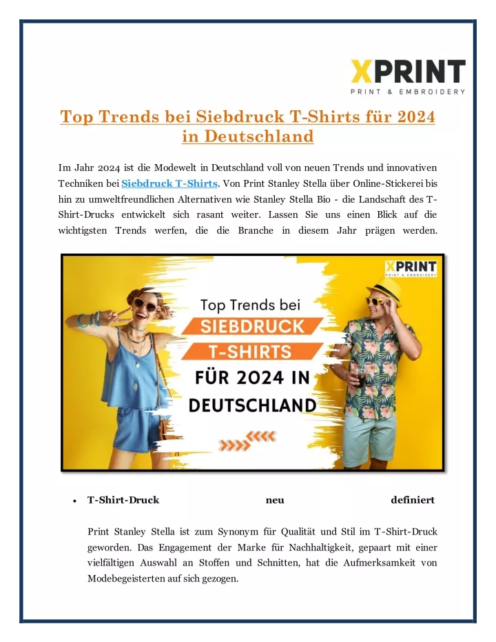 top trends bei siebdruck t shirts f r 2024