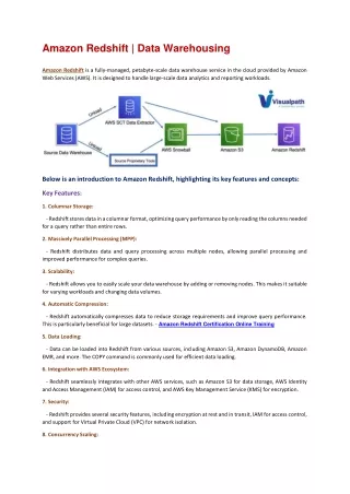 amazon redshift data warehousing amazon redshift
