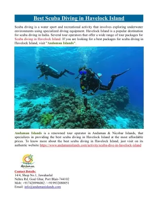 Best Scuba Diving in Havelock Island