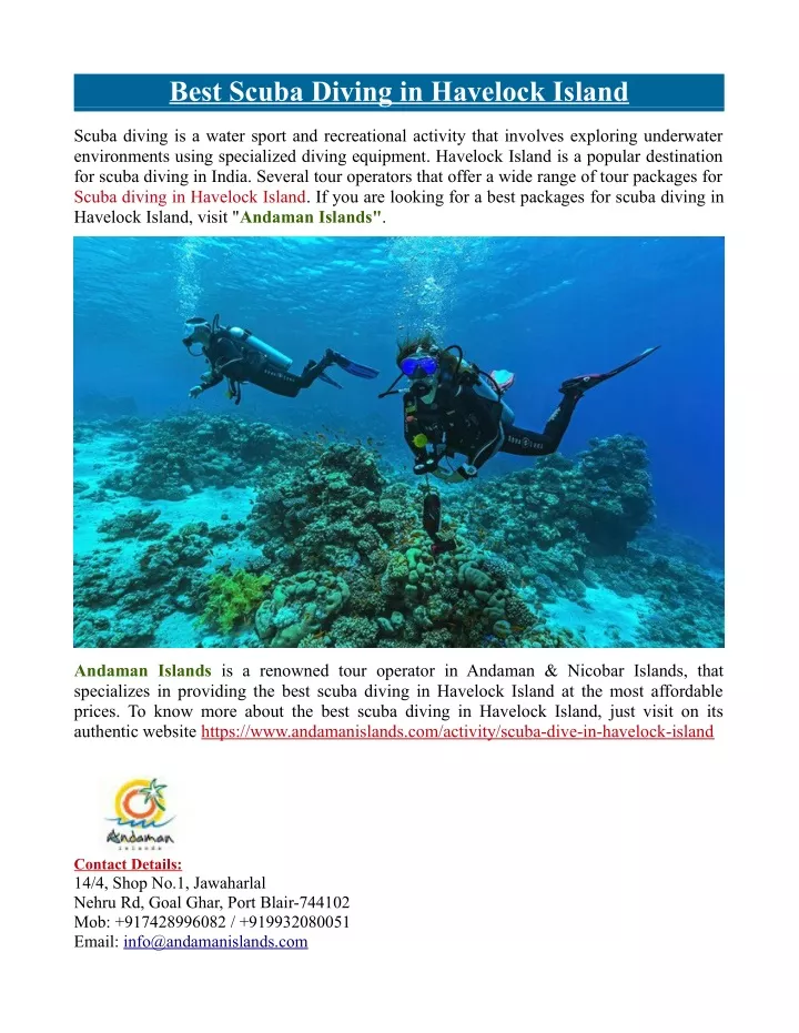 best scuba diving in havelock island