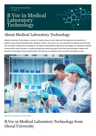 How B Voc in Medical Laboratory Technology Will Change The Future!