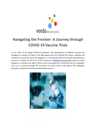 Covid 19 Vaccine Trials