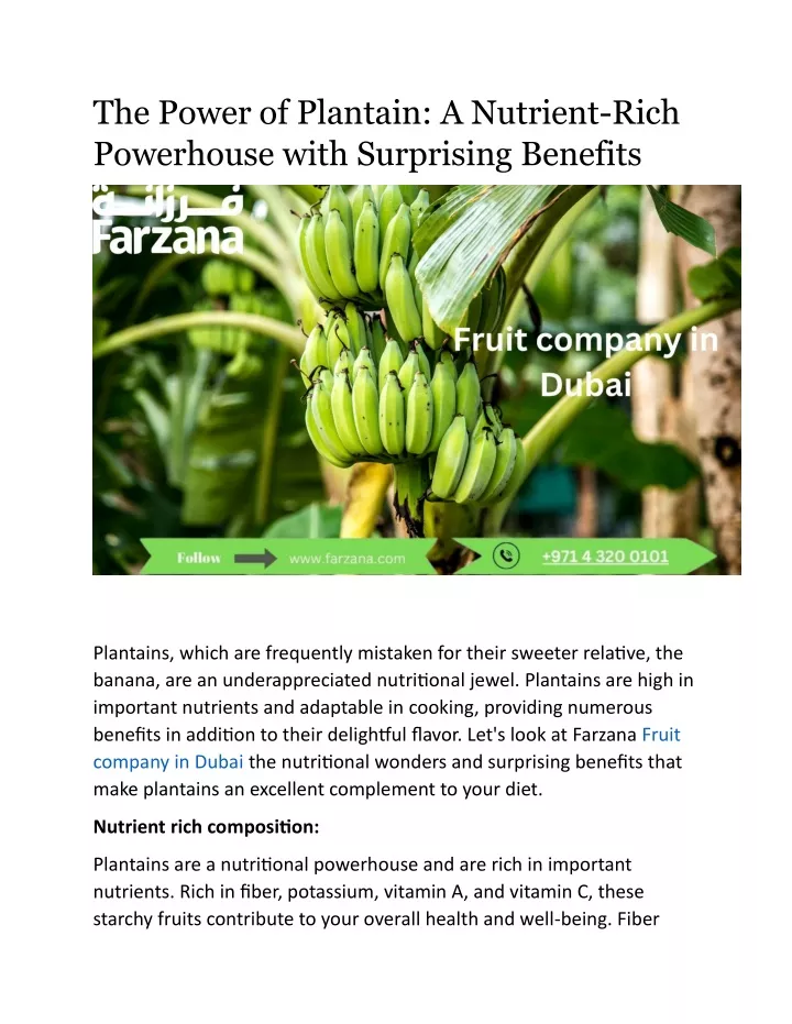 the power of plantain a nutrient rich powerhouse