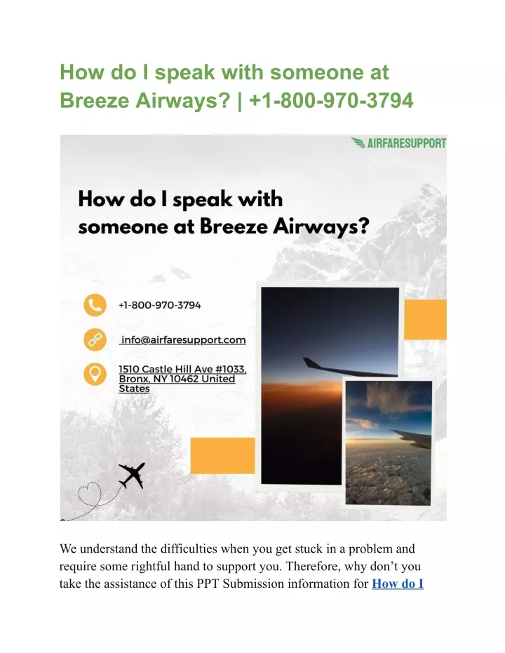 how do i speak with someone at breeze airways