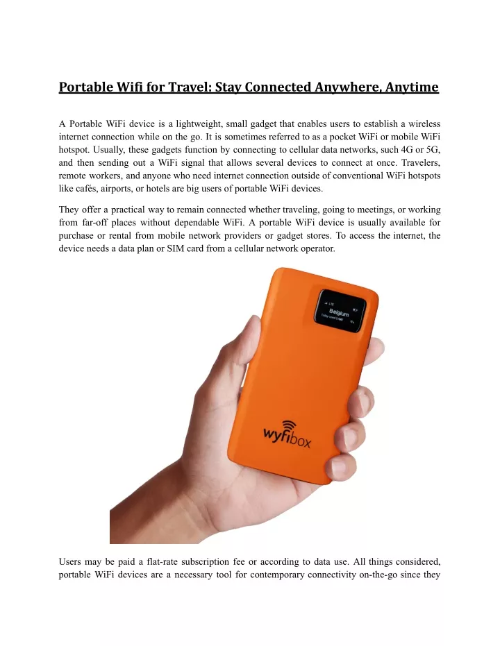 portable wifi for travel stay connected anywhere