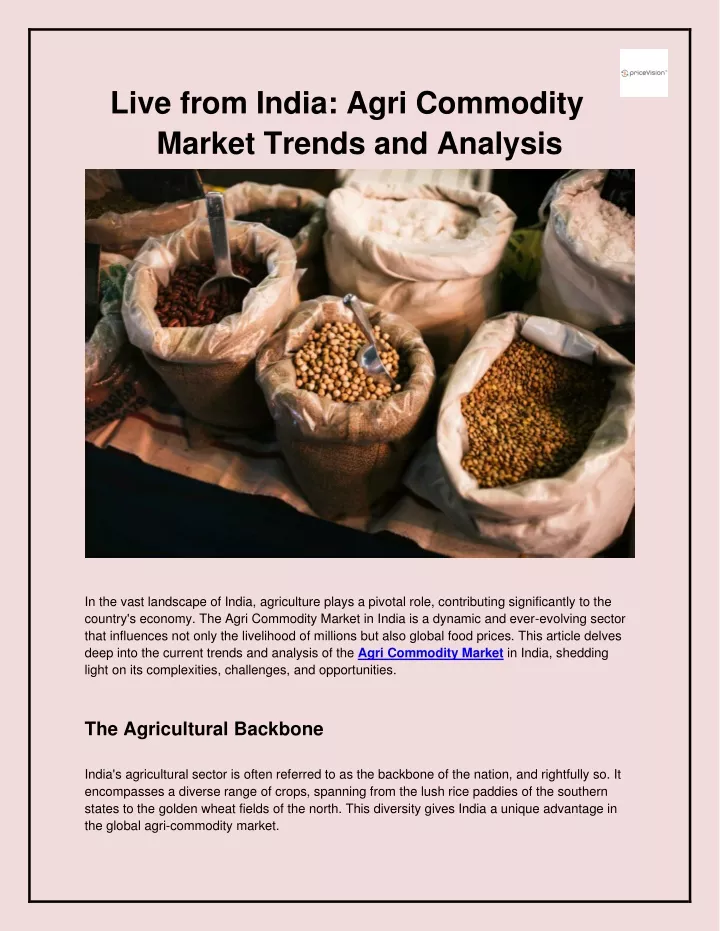 live from india agri commodity market trends
