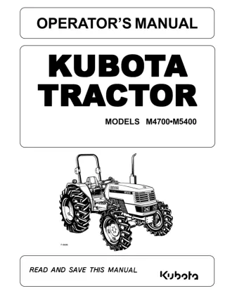 Kubota M4700 Tractor Operator manual