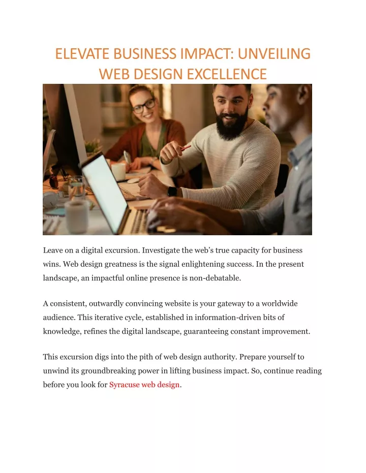 elevate business impact unveiling web design