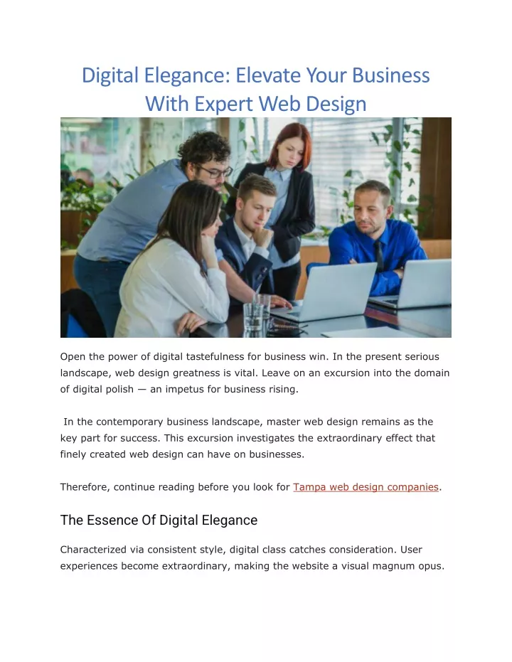 digital elegance elevate your business with