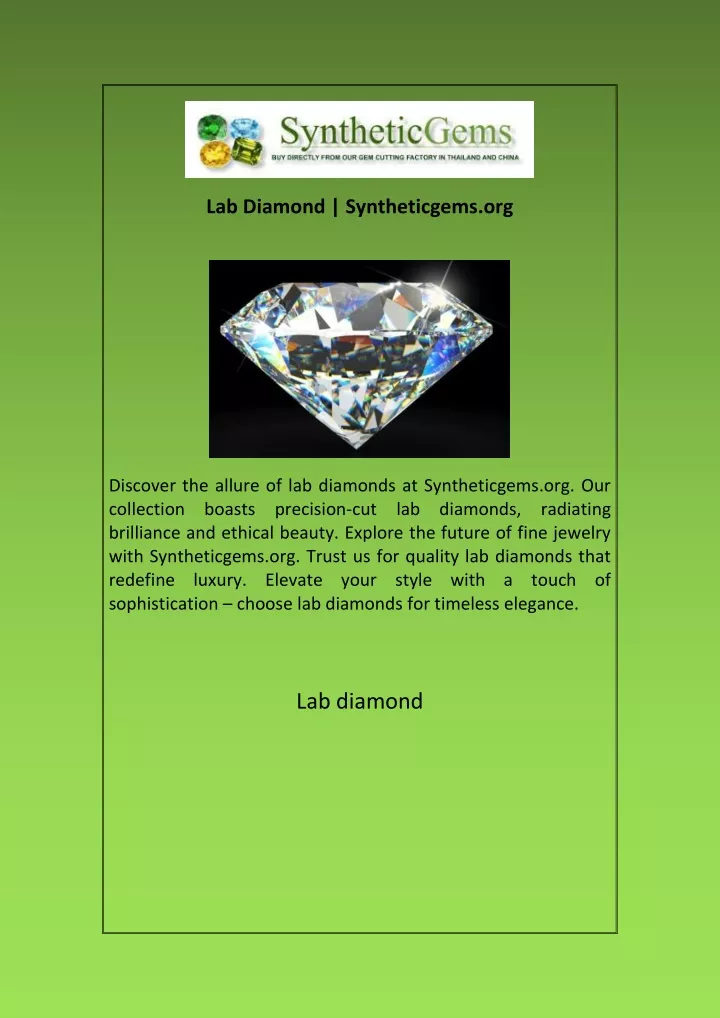 lab diamond syntheticgems org