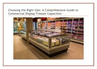 Choosing the Right Size - A Comprehensive Guide to Commercial Display Freezer Capacities