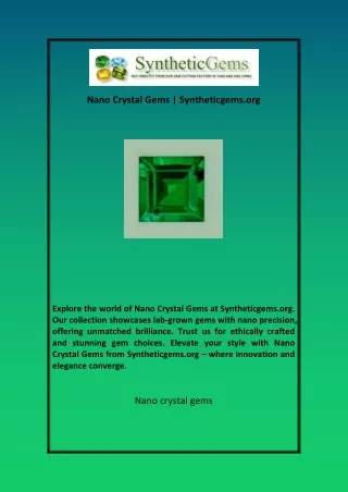 Nano Crystal Gems Syntheticgems org