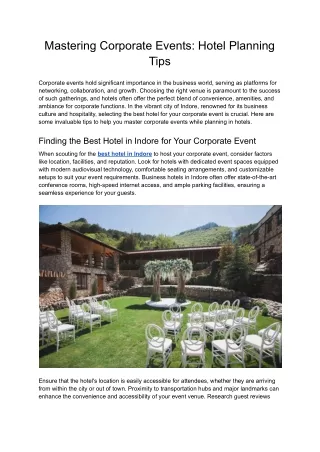 Mastering Corporate Events_ Hotel Planning Tips