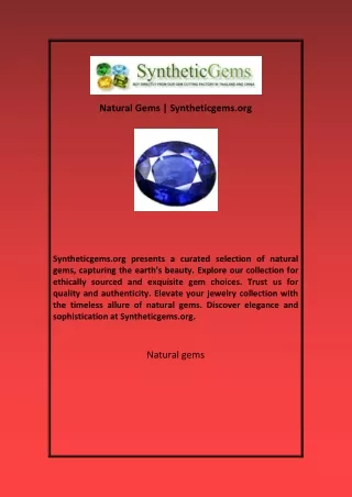 Natural Gems Syntheticgems org