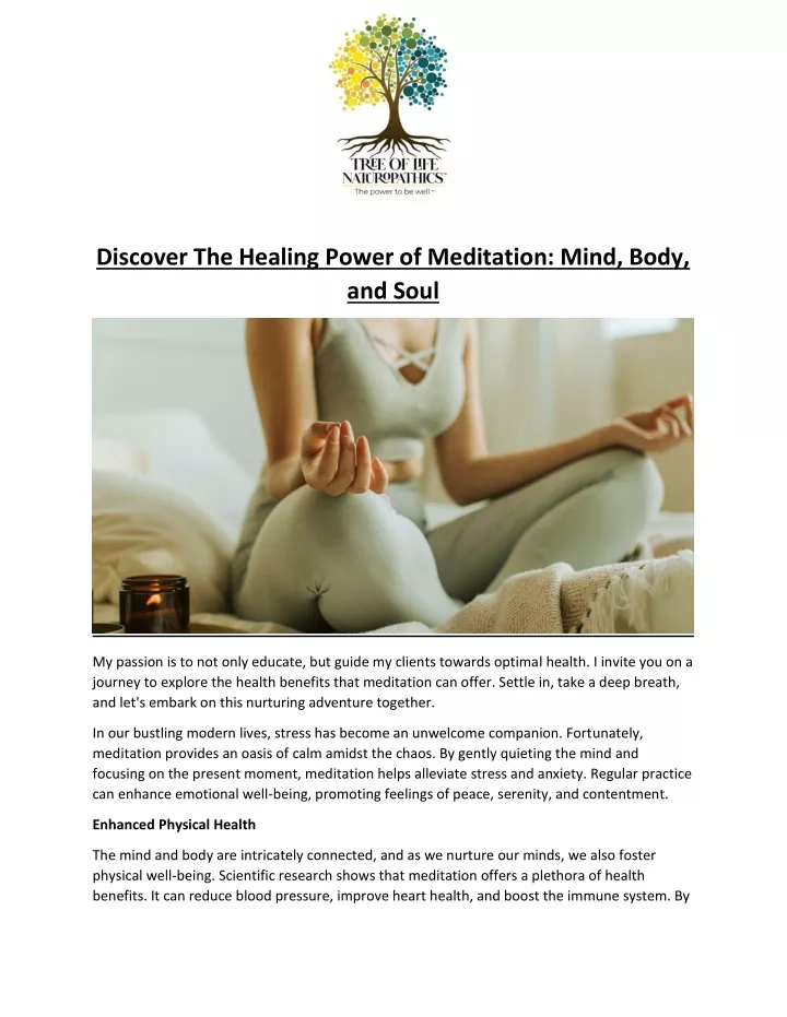 discover the healing power of meditation mind