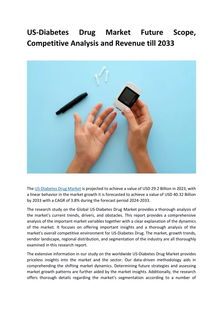 us diabetes competitive analysis and revenue till