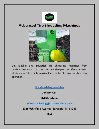 Advanced Tire Shredding Machines