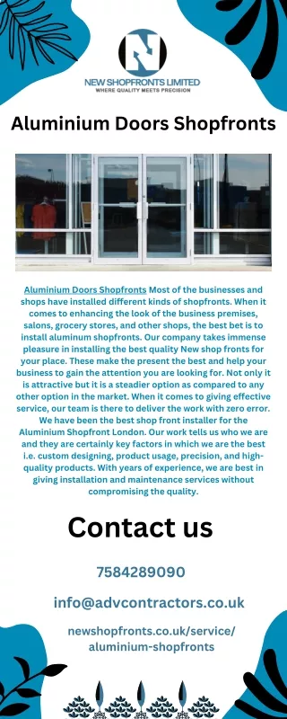 Transform Your Space with Sleek Aluminium Shop Fronts