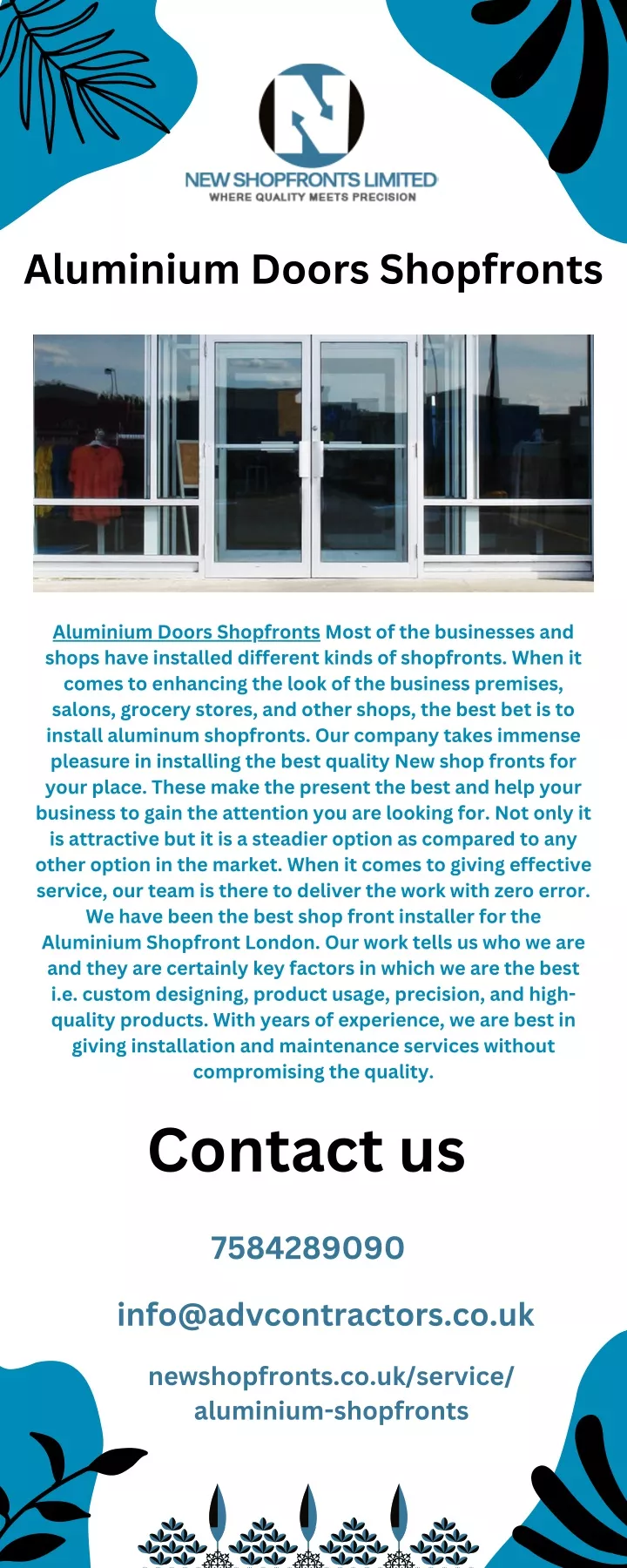 aluminium doors shopfronts