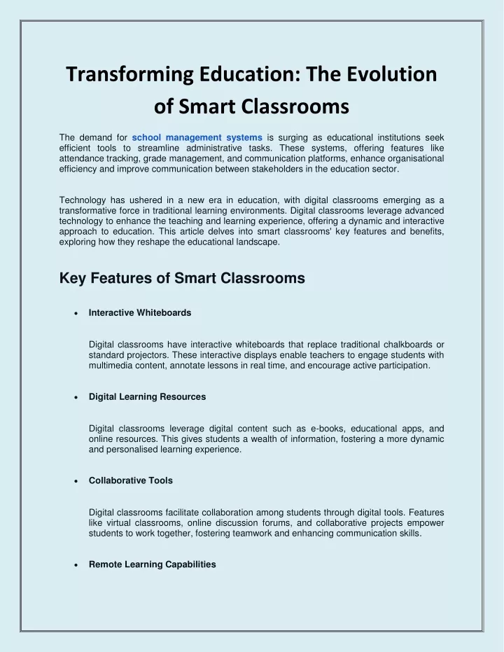 transforming education the evolution of smart