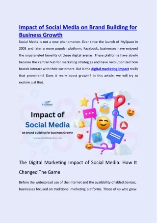 Impact of Social Media on Brand Building for Business Growth