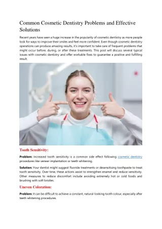 Common Cosmetic Dentistry Problems and Effective Solutions