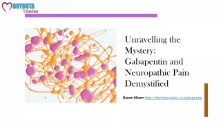 Gabapentin and Neuropathic Pain Demystified