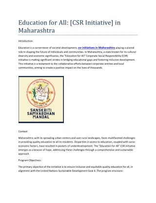 csr initiatives in maharashtra  2