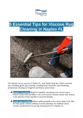 5 Essential Tips for Viscose Rug Cleaning in Naples FL
