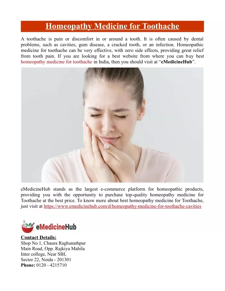 homeopathy medicine for toothache