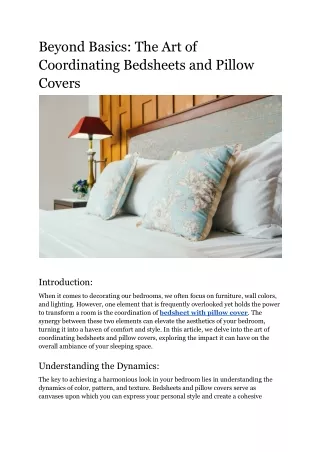 Beyond Basics_ The Art of Coordinating Bedsheets and Pillow Covers