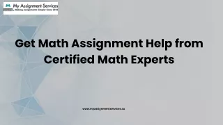 Get Math Assignment Help from Certified Math Experts