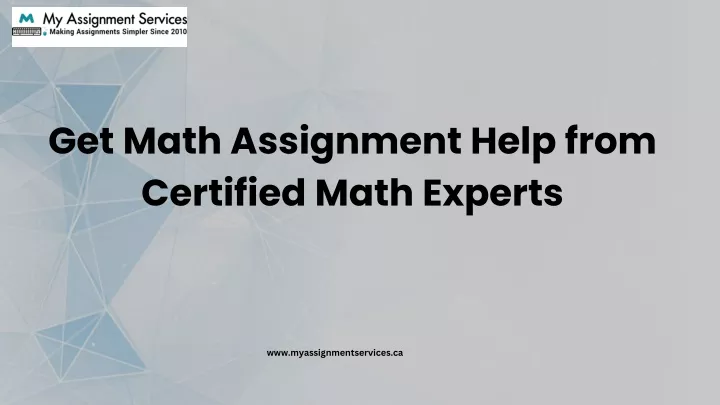 get math assignment help from certified math