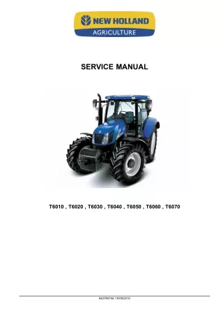 New Holland T6070 Tractor Service Repair Manual